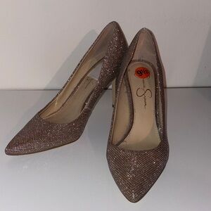 Jessica Simpson Sparkling Brown Heels